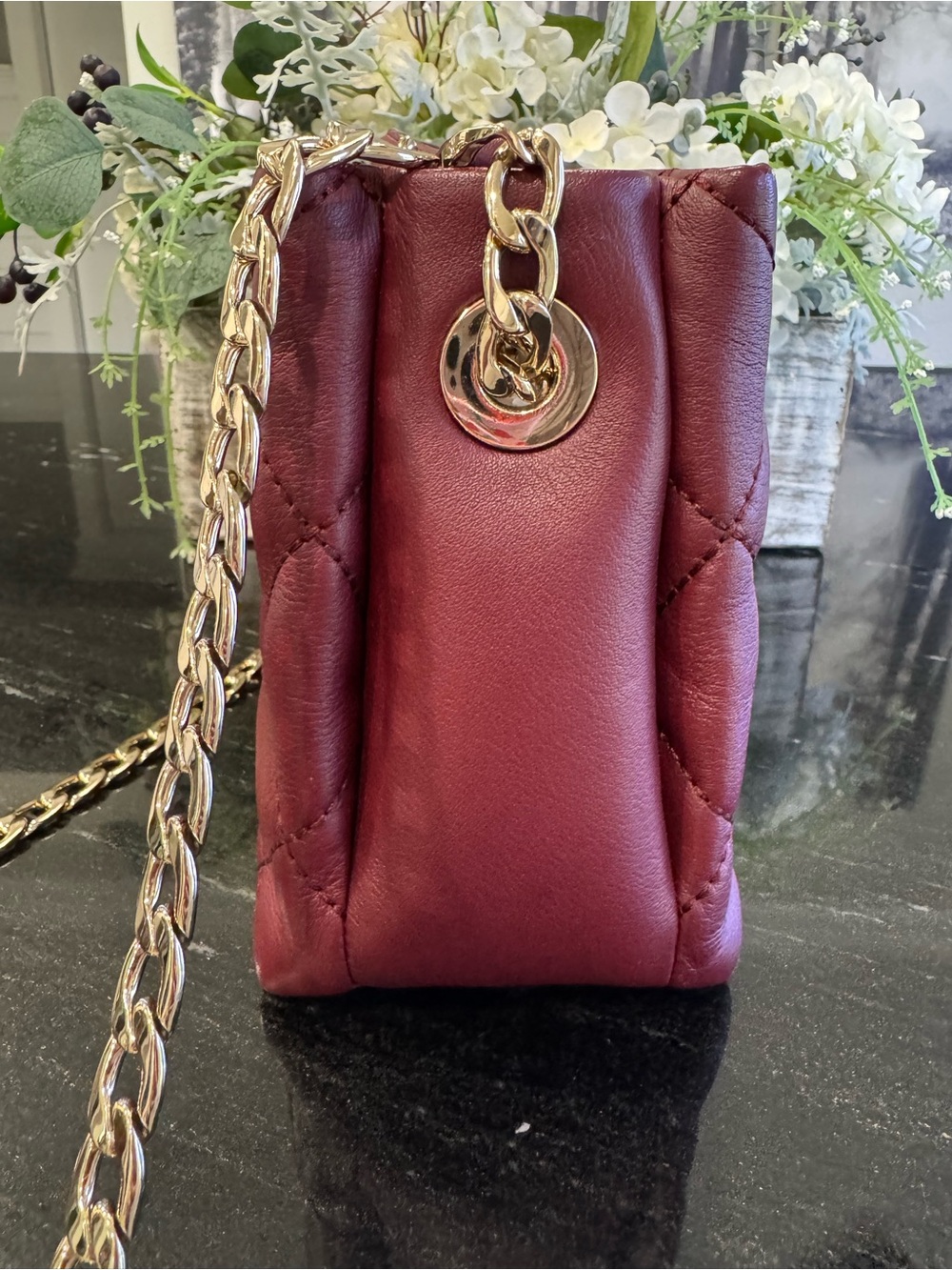 ♥️Kate Spade Emerson Place Jenia Small Quilted Leather Shoulder Bag Cherrywood - Picture 4 of 15